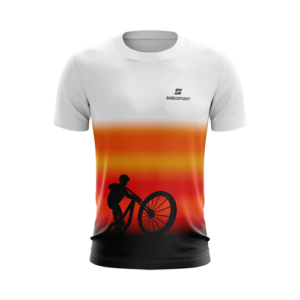 koszulka sportowa z nadrukiem, rower, ombre, producent