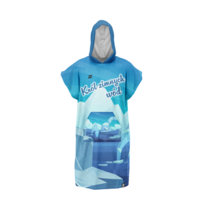 poncho z nadrukiem full print, idealne do morsowania, na basen, producent sublisport