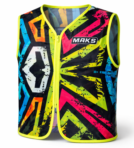 kamizelka fullprint dziecięca, personalizacja, fluorescencyjna, odblask